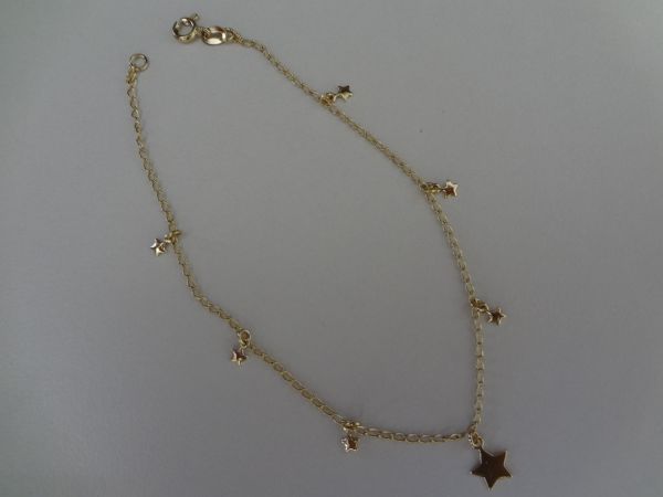 Cód. T1126f - Tornozeleira folheada a ouro 18k estrela