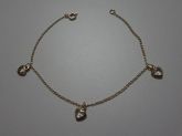 Cód. P4169g - Pulseira folheada a ouro 18k -Pingente Coração