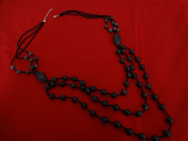 Cód. C1304 - Colar de 3 voltas negro