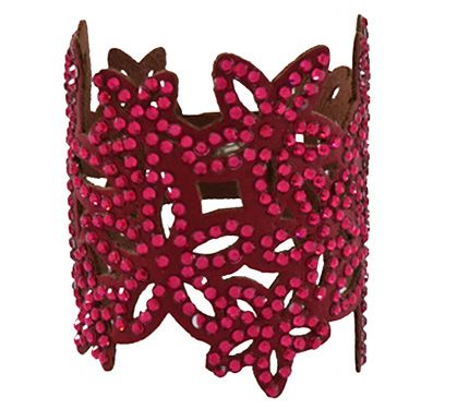Cód. P4448b - Pulseira de Courino e strass