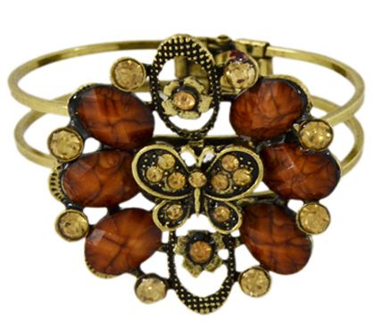 Cód. P4413b - Pulseira de metal com pedras e strass