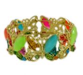 Cód. P4404b - Pulseira de metal com pedras - color