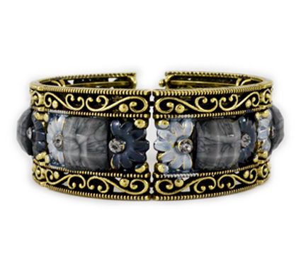 Cód. P4403b - Pulseira de metal com pedras - azul