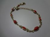 Cód. P1262f - Pulseira folheada a ouro 18k - strass & pedras