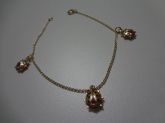 Cód. P4172g - Pulseira folheada a ouro 18k - Pingente Joanin