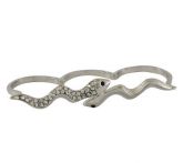Cód. A4423b - Anel de metal com strass - Serpente