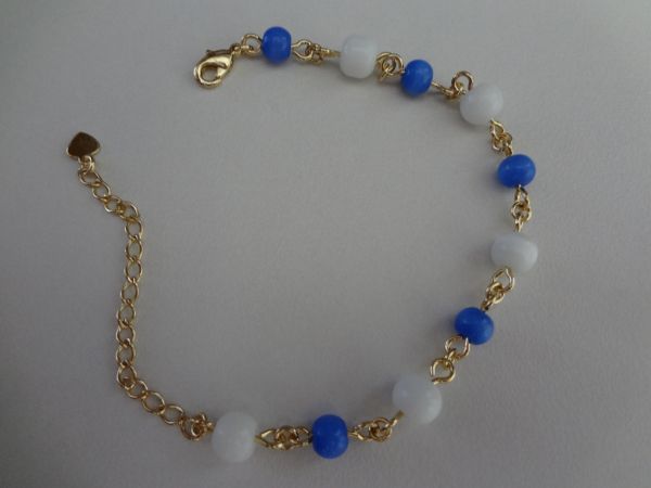 Cód. P1266f - Pulseira folheada a ouro 18k com murano