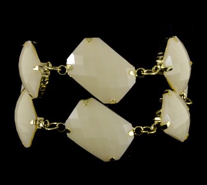 Cód. P4402b - Pulseira de metal com pedras - gelo